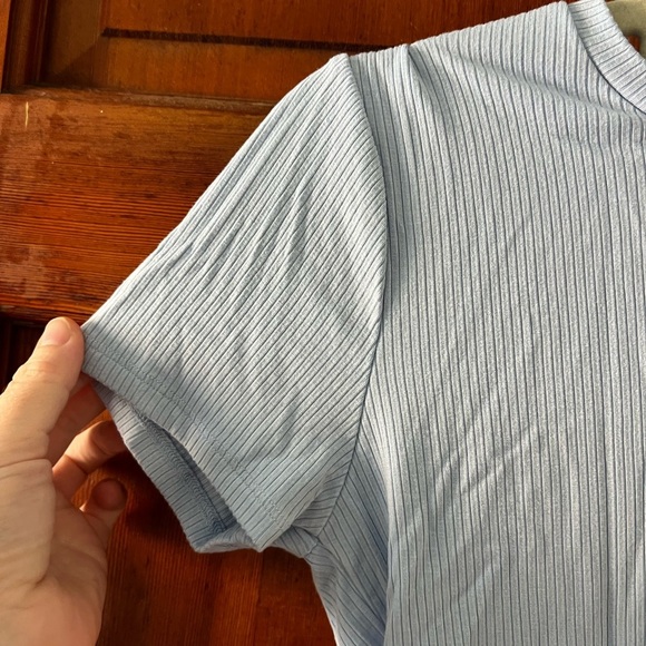 Garage Ribbed Crop Tee size M/ L | Blue Fitted T-Shirt crop top y2k shirt top - Picture 6 of 6